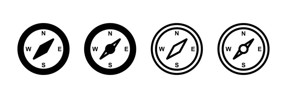 Compass icon vector illustration. arrow compass icon sign and symbol Stock Illustration