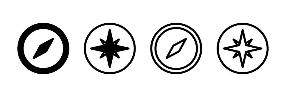 Compass icon vector illustration. arrow compass icon sign and symbol Stock Illustration
