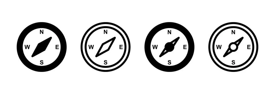 Compass icon vector illustration. arrow compass icon sign and symbol Illustrazione stock