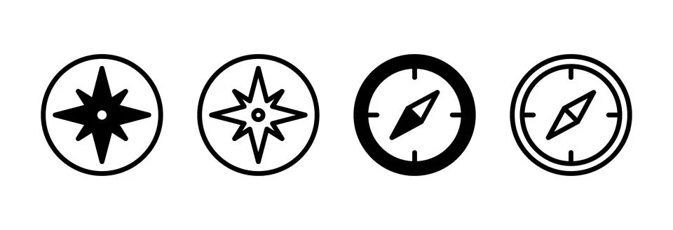 Compass icon vector illustration. arrow compass icon sign and symbol Stock Illustration
