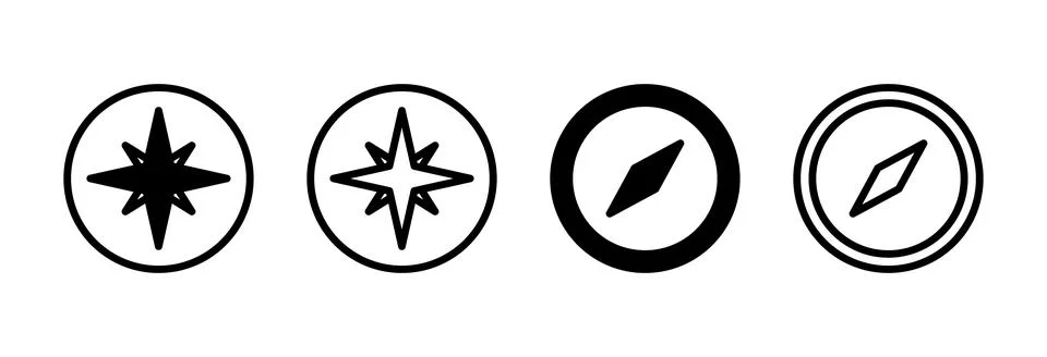 Compass icon vector illustration. arrow compass icon sign and symbol Stockillustratie