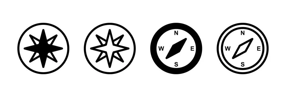 Compass icon vector illustration. arrow compass icon sign and symbol Illustrazione stock