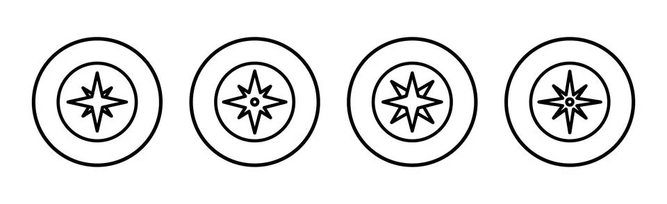 Compass icon vector illustration. arrow compass icon sign and symbol Illustrazione stock