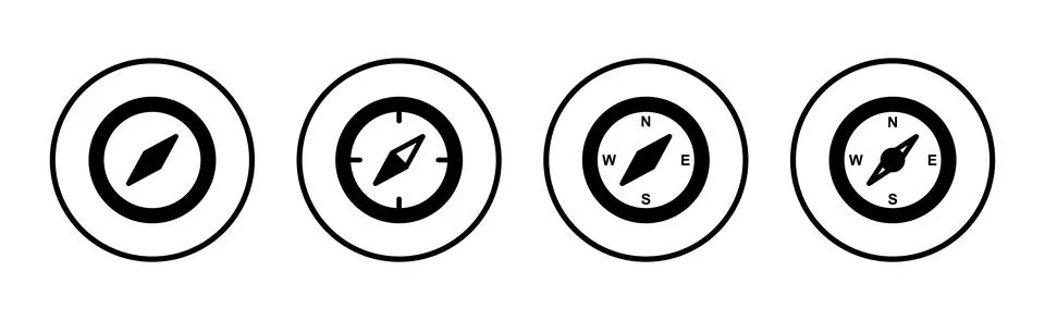 Compass icon vector illustration. arrow compass icon sign and symbol Illustrazione stock