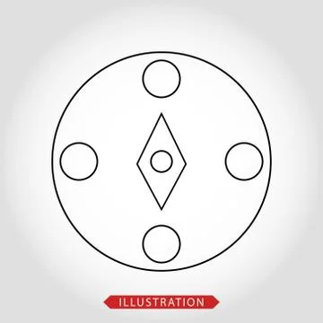Compass icon vector illustration. Linear symbol with thin outline. The thickn Stock Illustration