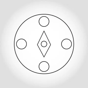 Compass icon vector illustration. Linear symbol with thin outline. The thickn Stock Illustration