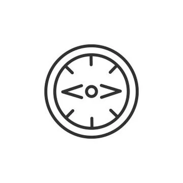 Compass icon vector illustration. Linear symbol with thin outline. Editable s Stock Illustration