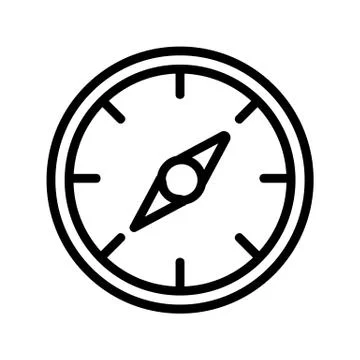 Compass icon vector. Isolated contour symbol illustration Ilustração Stock