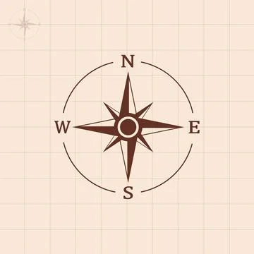 Compass icon vector. Navigation marine compass or Wind Rose vector icon. Stockillustratie