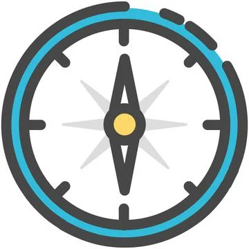 Compass icon vector traveler navigation equipment. Travel icon. Stock Illustration