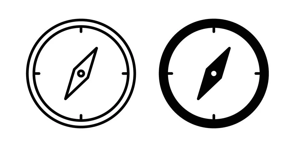 Compass icon vectors. Illustrations in black Stockillustratie
