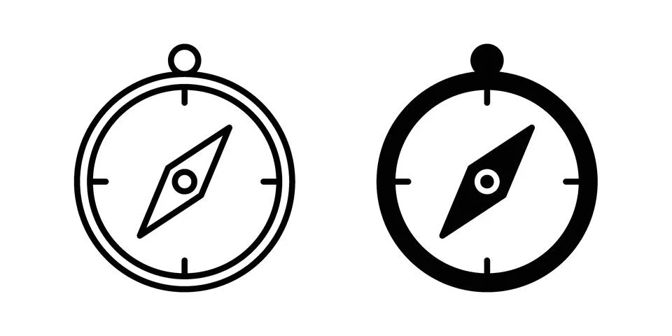 Compass icon vectors. Illustrations in black Stockillustratie