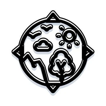 Compass icon visualizing earth nature and climate Stock Illustration