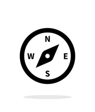 Compass icon on white background. 스톡 일러스트