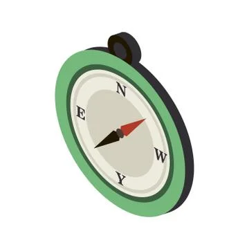 Compass icon on white background. Vector illustration in trendy flat style. EPS Stock Illustration