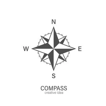Compass icon on a white background, vector symbol Stock Illustration