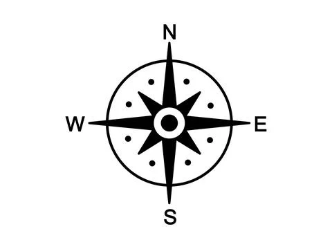Compass Icon. Wind Rose. Stock Illustration