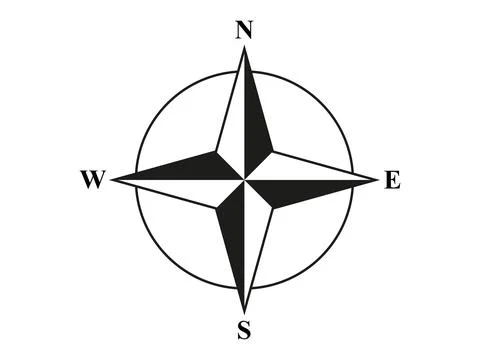 Compass Icon. Wind Rose. Stock Illustration