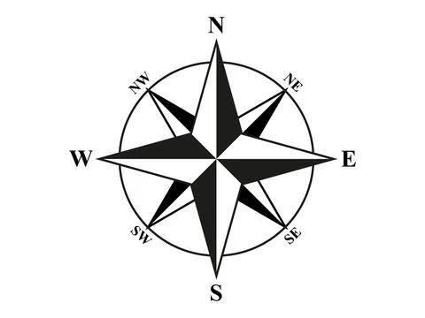 Compass Icon. Wind Rose. Stock Illustration