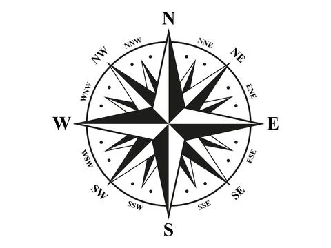 Compass Icon. Wind Rose. Stock Illustration