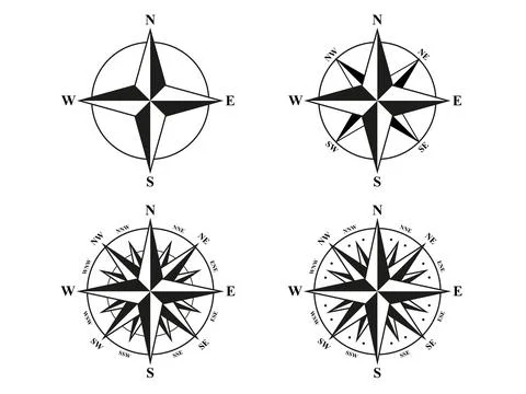 Compass Icon. Wind Rose. Stock Illustration
