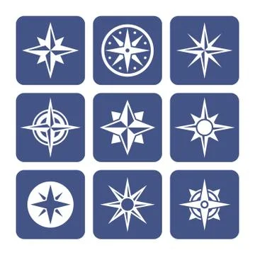 Compass Icons Set 库存插图