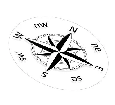 Compass in illustrator black and white Stock Illustration