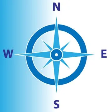 Compass isolated  on blue white background Stock Illustration