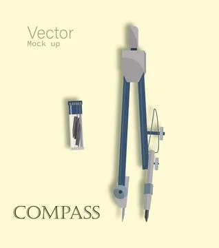 Compass isolated icon, flat detailed design graphic style. Vector illustratio Stock Illustration