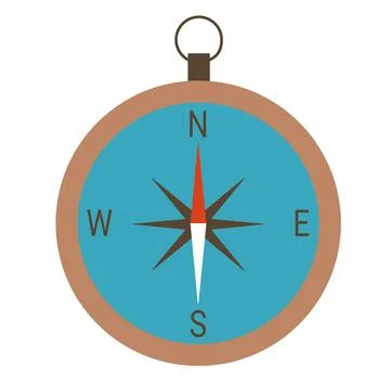 Compass is isolated on a white background. Equipment for navigation during Stock Illustration