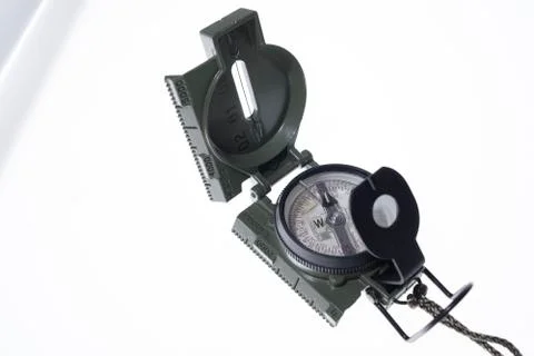 Compass isolated on white background ready for travels survival Stock Photos