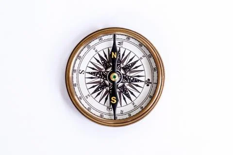 Compass on isoleted white background. Stock Photos