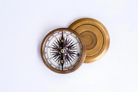 Compass on isoleted white background. Stock Photos
