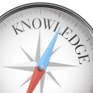 Compass knowledge detailed illustration of a compass with knowledge text, ... Stock Photos