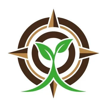 Compass Leaf Direction vector Logo Design Nature Travel Icon Stock Illustration