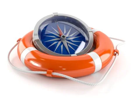 Compass with life buoy Illustration