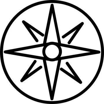 Compass Line Icon Design Stock Illustration