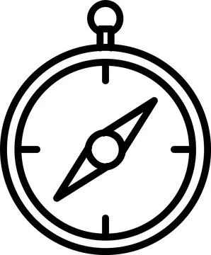 Compass Line Icon Design Stock Illustration