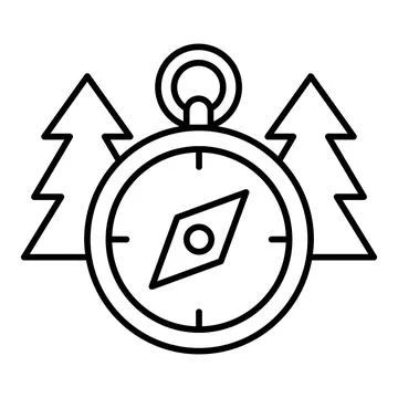 Compass Line Icon Illustrazione stock