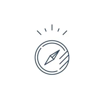 Compass line icon, navigation system concept, travel guidance Stock Illustration