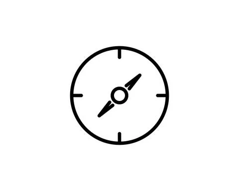 Compass line icon, outline vector sign, linear style pictogram isolated on wh Stock Illustration