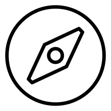 Compass line icon vector illustration isolated on white background Illustrazione stock