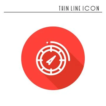 Compass line simple icon. Weather symbols. Windrose. Design element. Template Stock Illustration