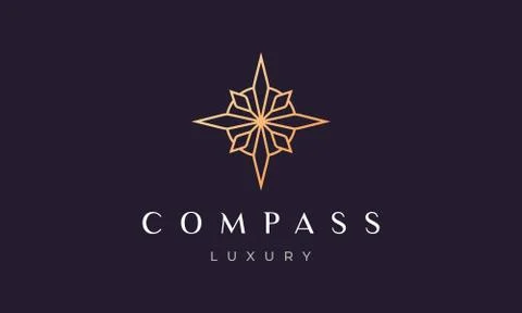 Compass logo concept in a modern and luxury style with clean and minimalist s Stock Illustration