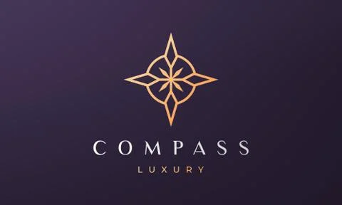 Compass logo concept in a modern and luxury style with clean and minimalist s Stock Illustration