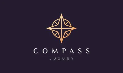 Compass logo concept in a modern and luxury style Stock Illustration