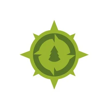 Compass logo design template, adventure camp outdoor, college. Trekking Stock Illustration