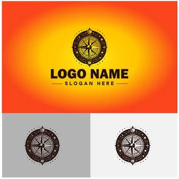 Compass logo icon vector art graphics for business brand app icon direction.. Illustrazione stock