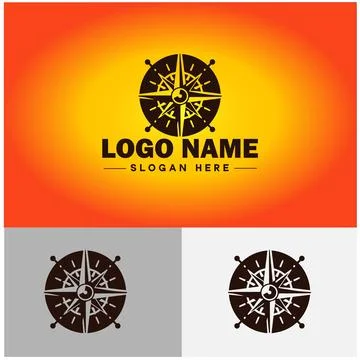 Compass logo icon vector art graphics for business brand app icon direction.. Stock Illustration