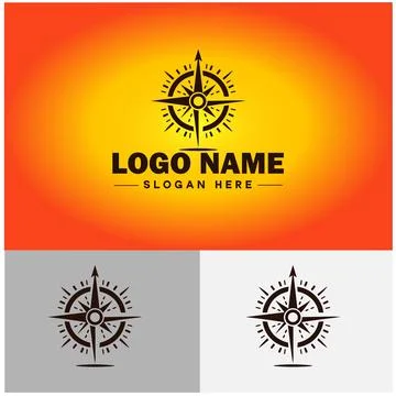 Compass logo icon vector art graphics for business brand app icon direction.. Stock Illustration